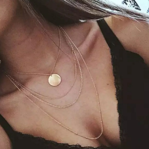 everrealli Jewelry - Gold Tone Four layer Coin Bead Necklaces